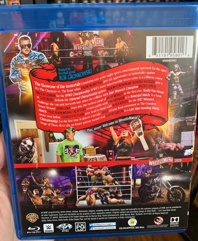 WWE WrestleMania 36 Blu-ray - Photos, Back Cover